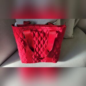Victoria's Secret Quilted Tote Bag Red NWT